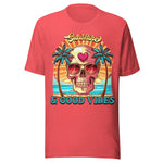 Sunshine And Good Vibes Beach Skeleton - Unisex T-Shirt - Red