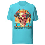 Sunshine And Good Vibes Beach Skeleton - Unisex T-Shirt - Turquoise Blue