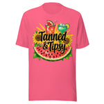 Tanned and Tipsy - Unisex T-Shirt - Charity Pink