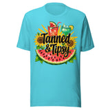 Tanned and Tipsy - Unisex T-Shirt - Turquoise Blue