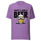 Today's Soup Is Beer - Unisex T-Shirt - Heather Team Purple