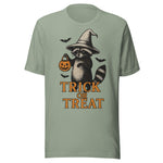 Trick Or Treat Trash Panda - Unisex Halloween T-Shirt - Sage Green