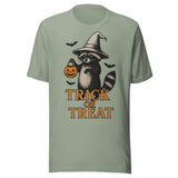 Trick Or Treat Trash Panda - Unisex Halloween T-Shirt - Sage Green
