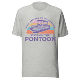 What Happens On The Pontoon Stays On The Pontoon - Unisex T-Shirt - Athletic Gray